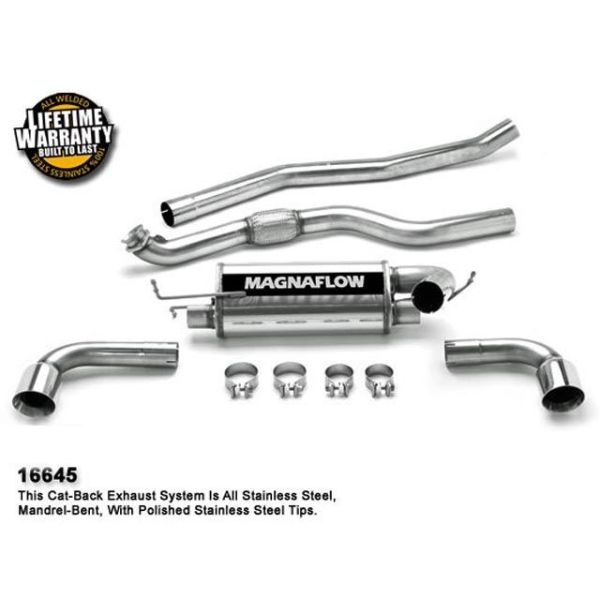 Magnaflow 3in Stainless Steel CAT Back Exhaust - Dual Exit for 06-09 Pontiac Solstice - 16645