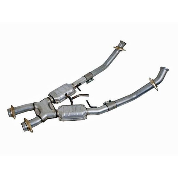 BBK Performance High Flow X Pipe With Catalytic Converters - Aluminized Steel