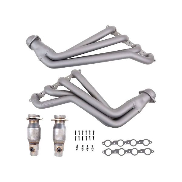 T CAMARO SS 1-7/8 LONG TUBE EXHAUST HEADERS WITH HIGH FLOW CATS TITANIUM CERAMIC 10-15